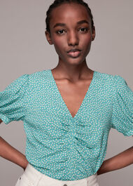 Ditsy Floral Gather Front Top
