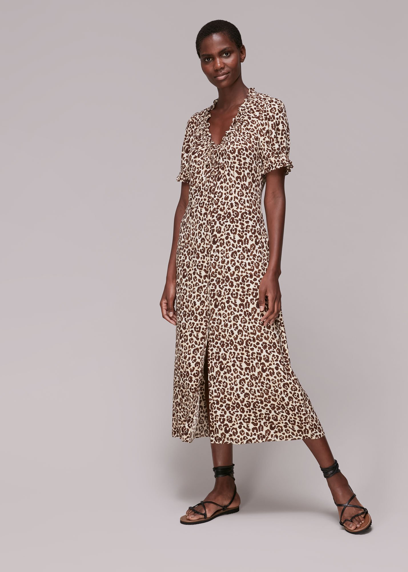 Midi online dress leopard
