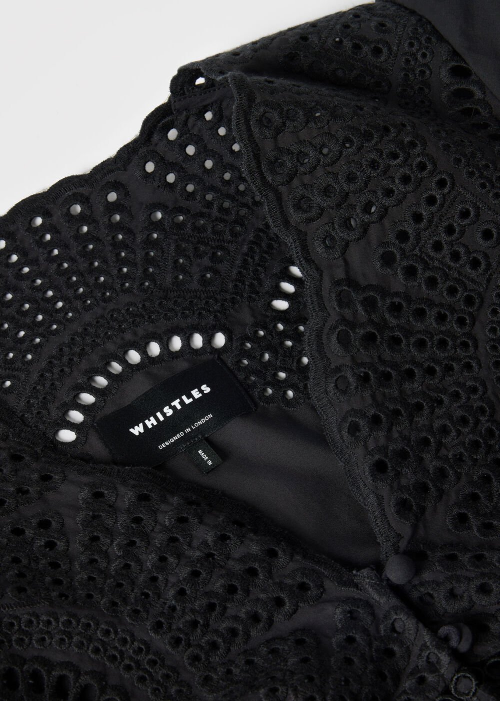 Cotton Broderie V Neck Dress