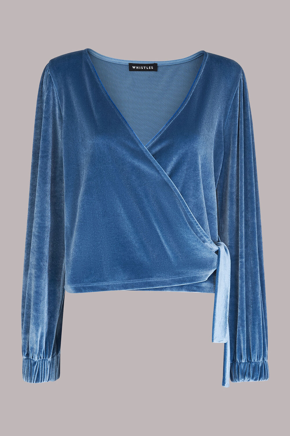 Velvet V Neck Wrap Top