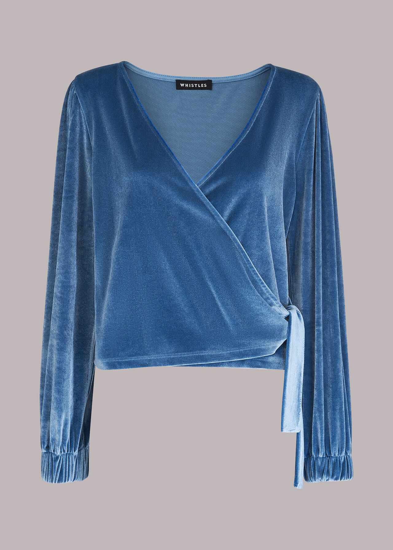 Velvet V Neck Wrap Top