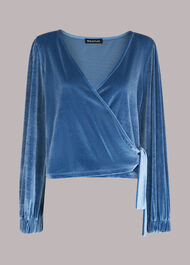 Velvet V Neck Wrap Top