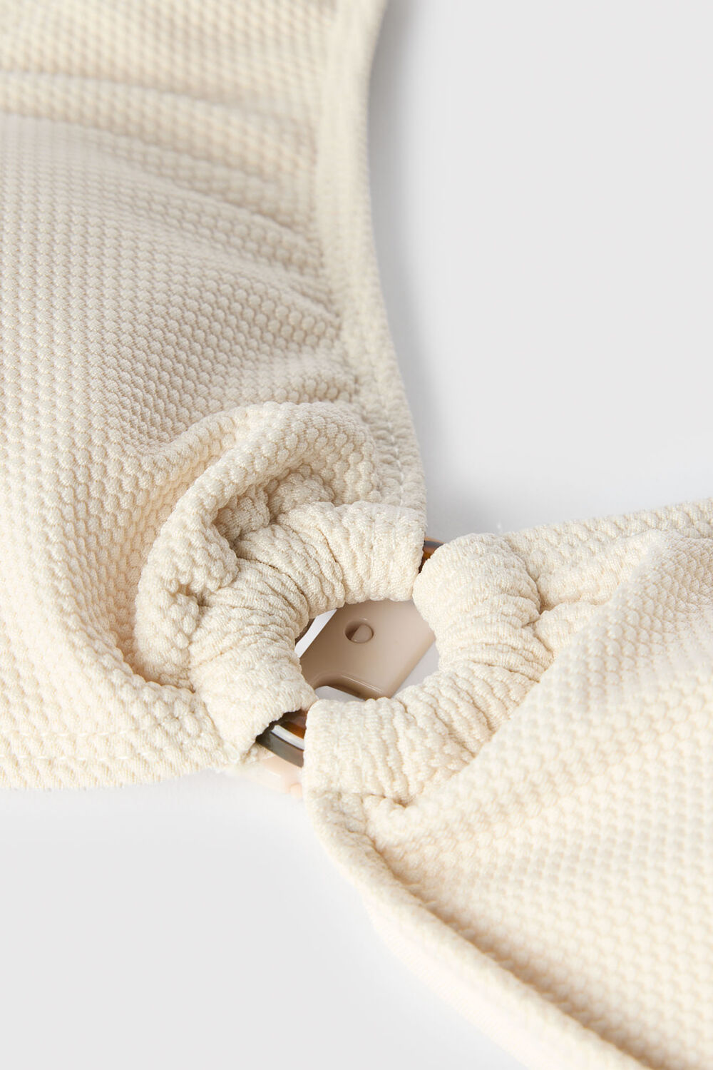 Ivory Ring Detail Bikini Top