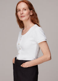 Bella Ribbed Button Up Tee