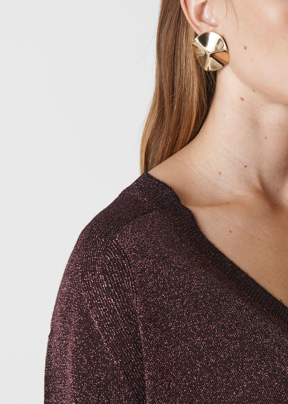 V Neck Sparkle Knit