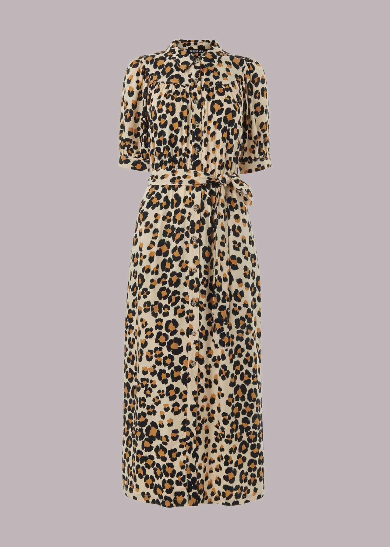 Petite Painted Leopard Midi Dress