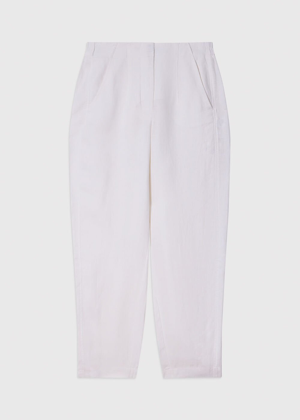 Linen Barrel Leg Trouser