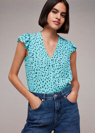 Speckled Spot Frill Top