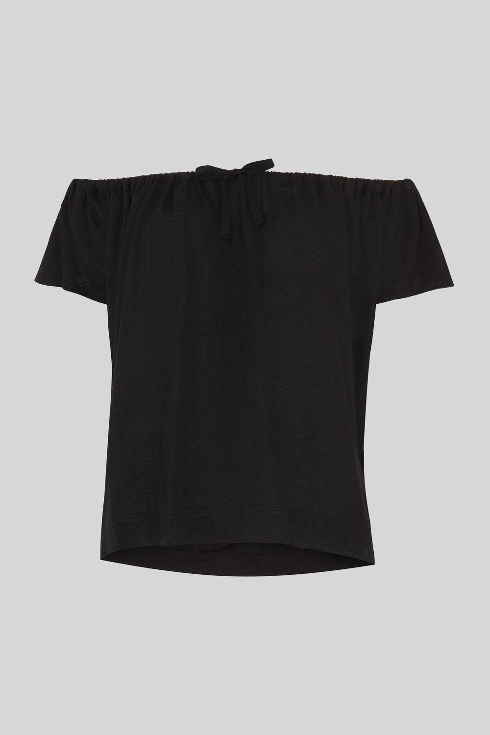 Tie Neck Bardot Top Black