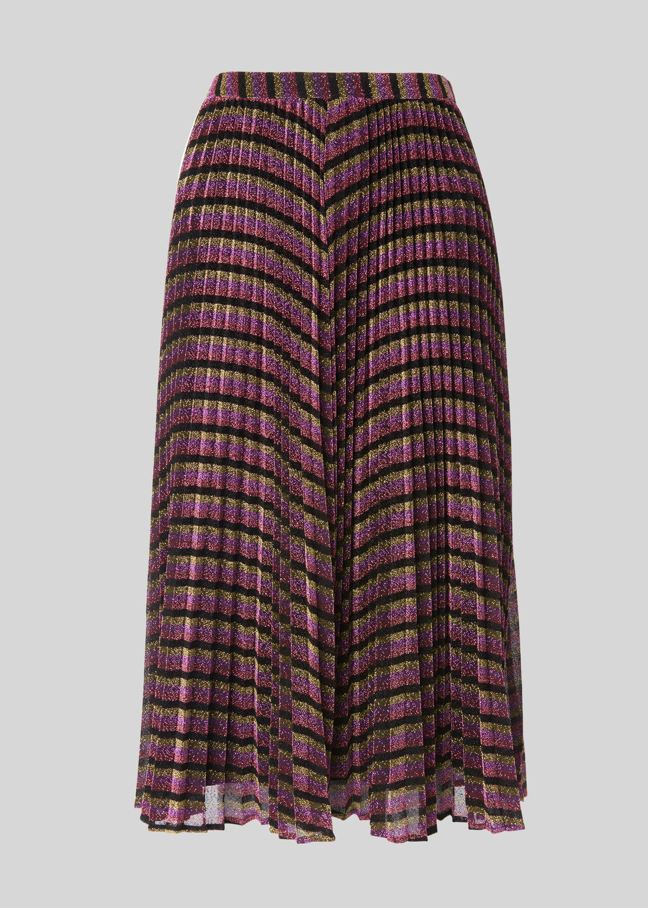 Multicolour Stripe Sparkle Pleated Skirt, WHISTLES