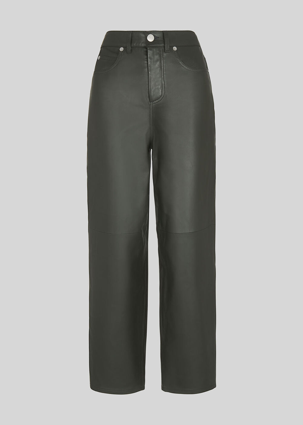 Leather Barrel Leg Jean