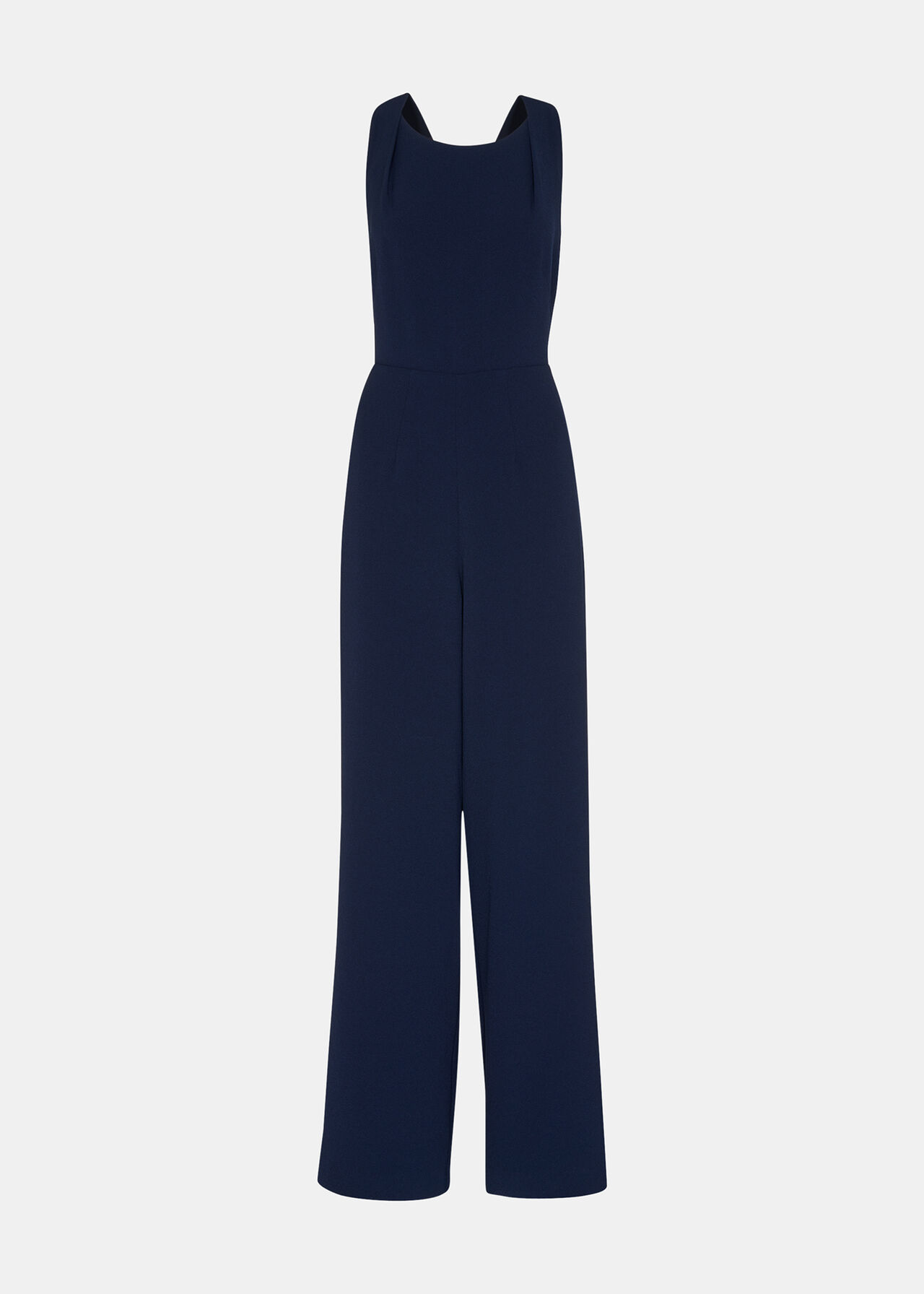 Whistles Navy Blue Tie Back Jumpsuit Elegant Bridesmaid