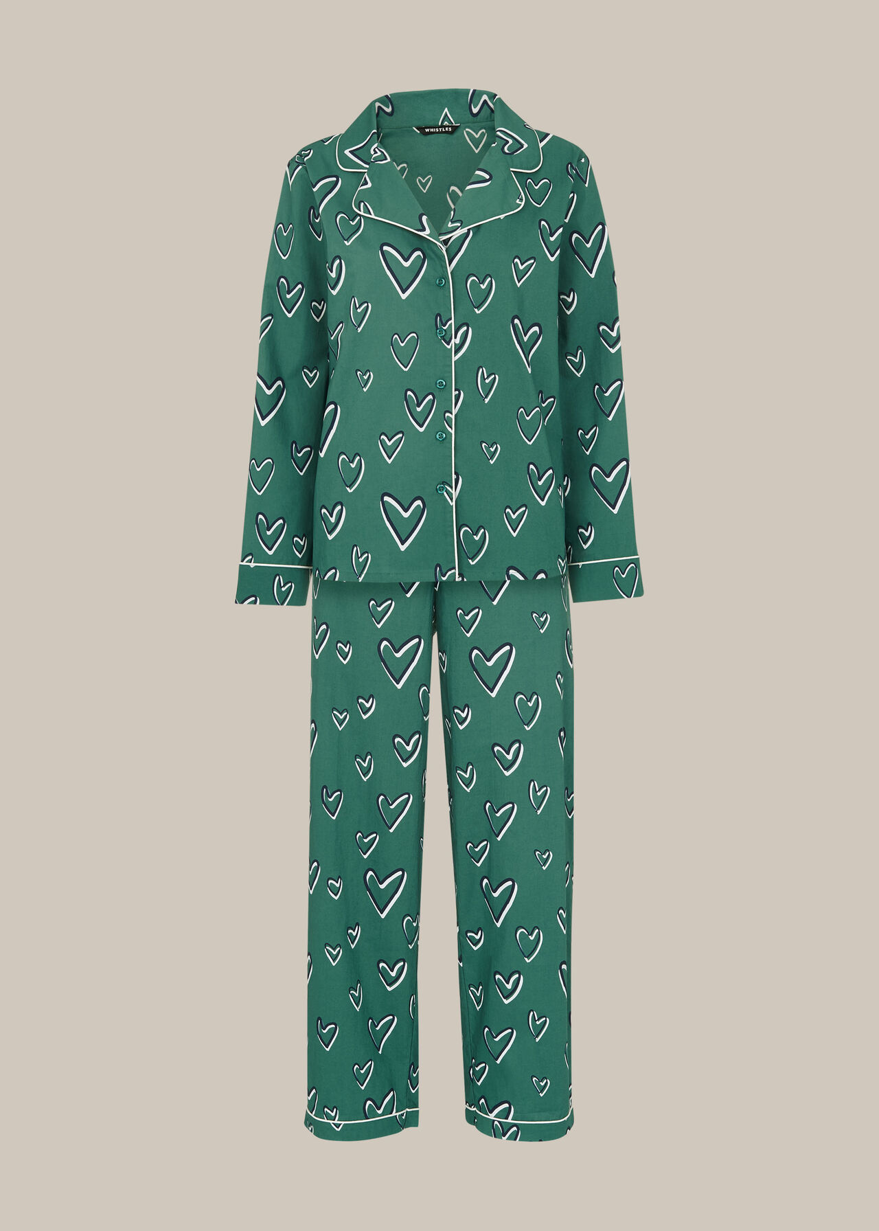 Heart Print Cotton Pyjama Set