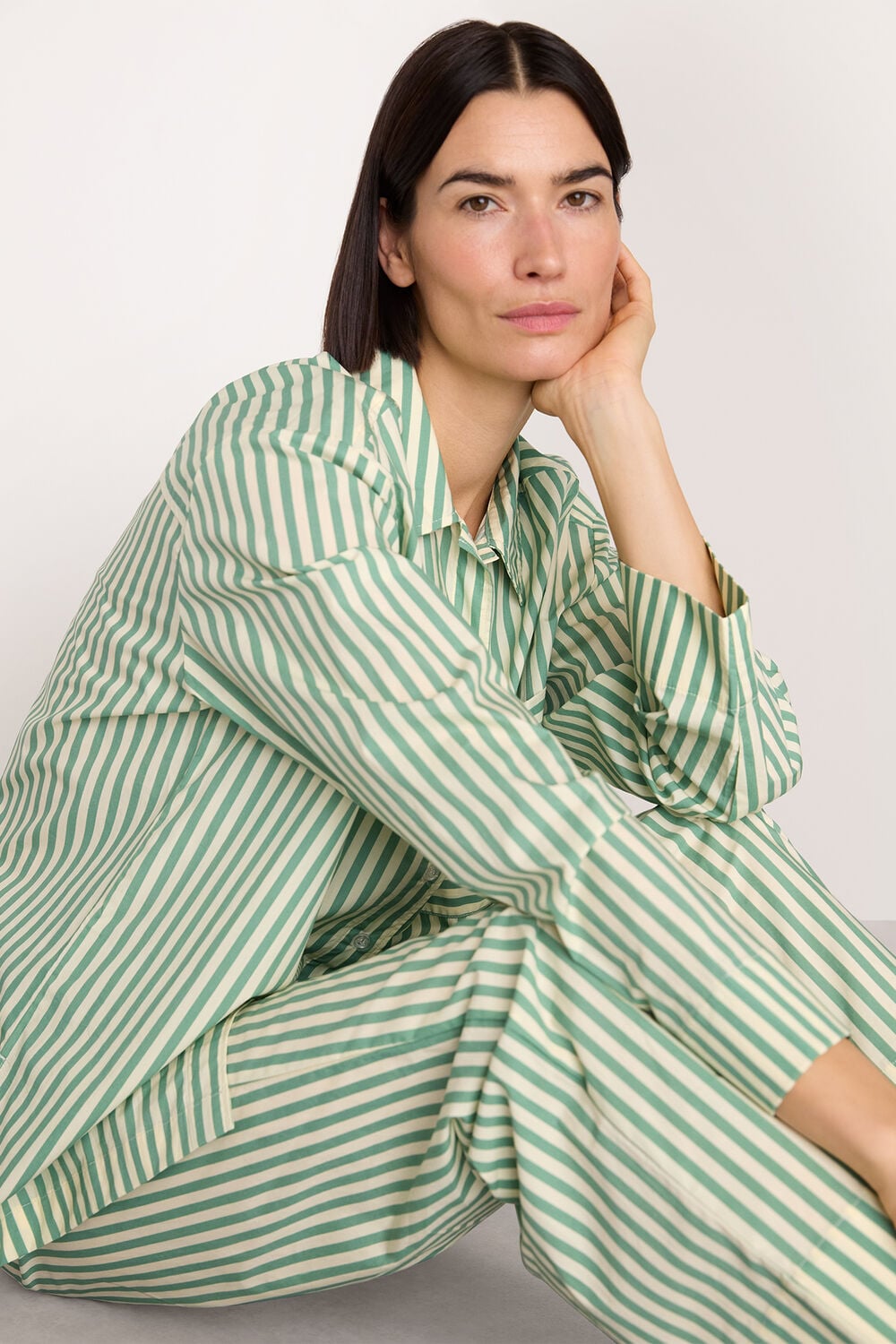 Multicolour Cotton Stripe Pyjama Shirt