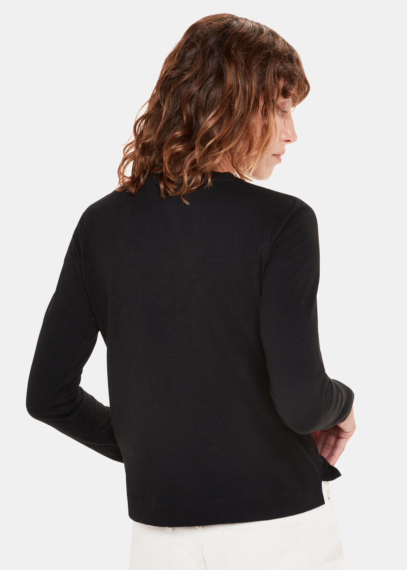 Black Crew Neck Pocket Top
