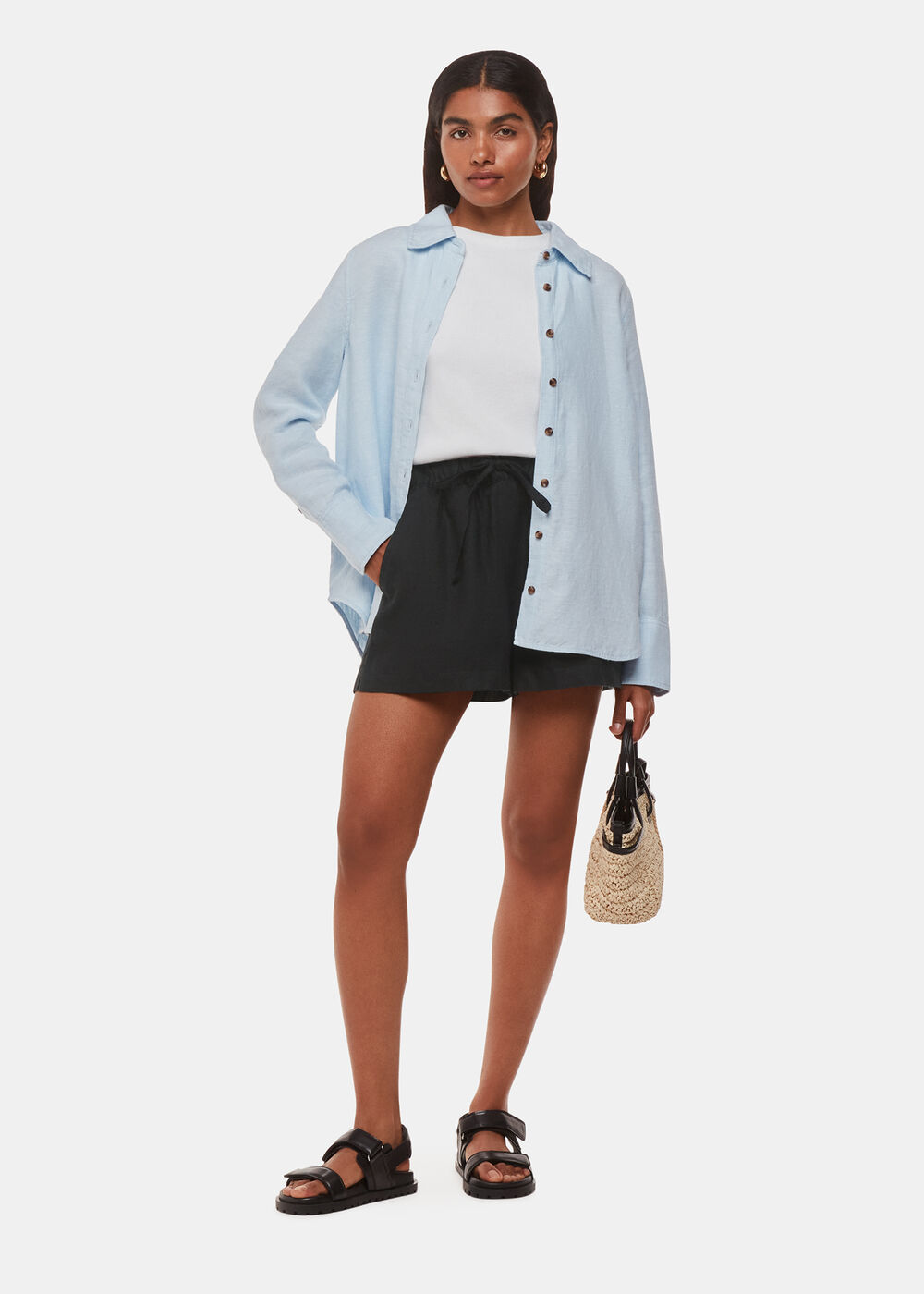 Petite Linen Elasticated Short