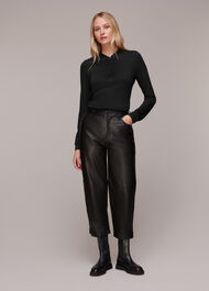 Ruched Zip Neck Top