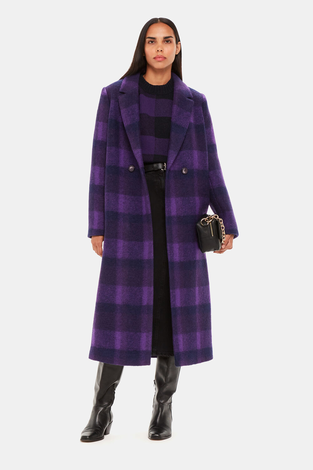 Camila Wool Check Coat