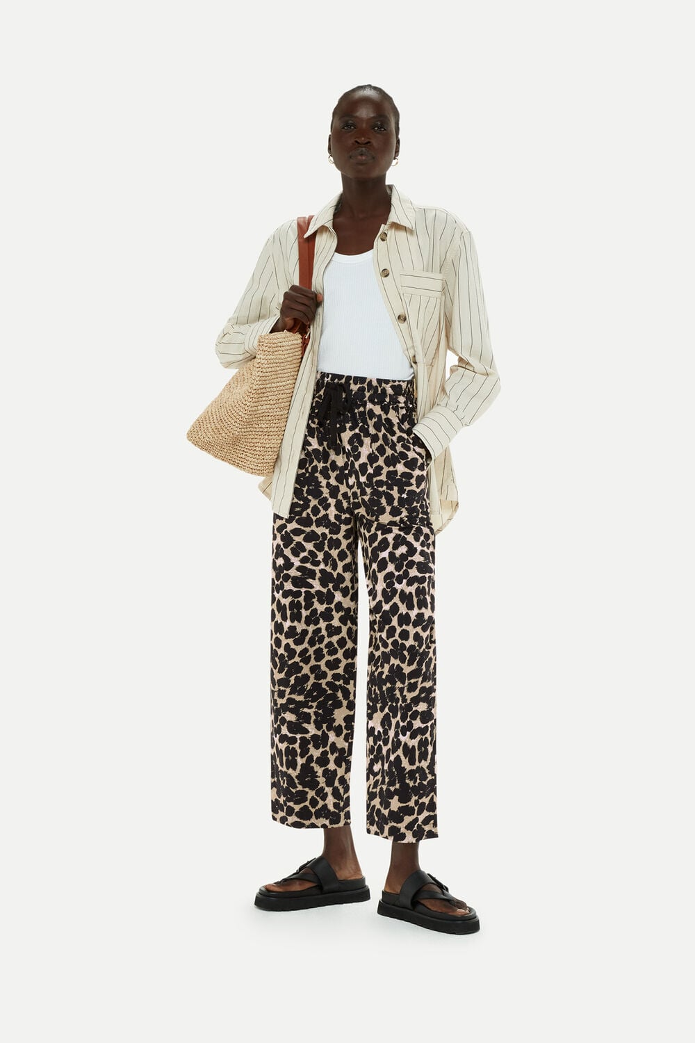 Leopard Spot Poplin Trouser