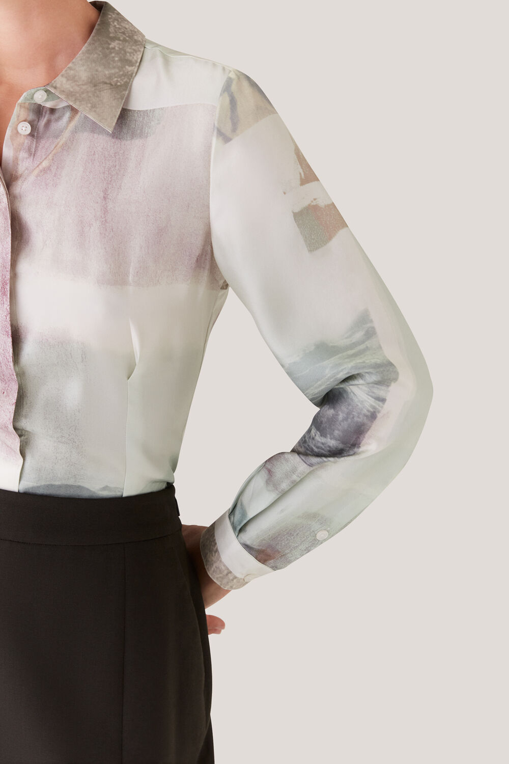 Wild Horse Print Silk Shirt