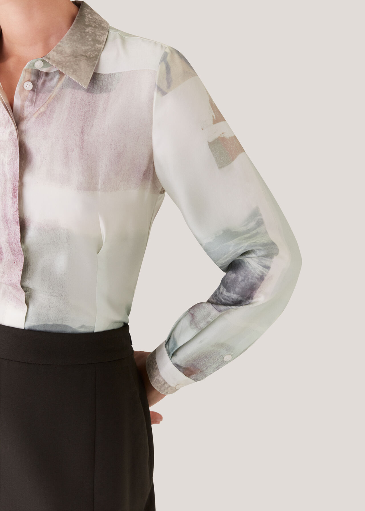 Wild Horse Print Silk Shirt