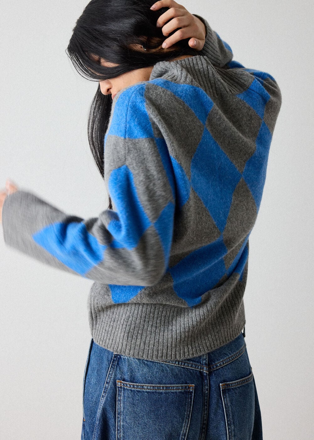 Multicolour Wool Argyle Detail Knit