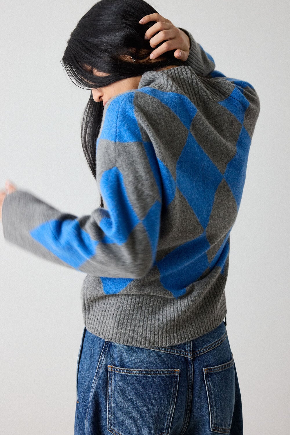 Wool Argyle Detail Knit