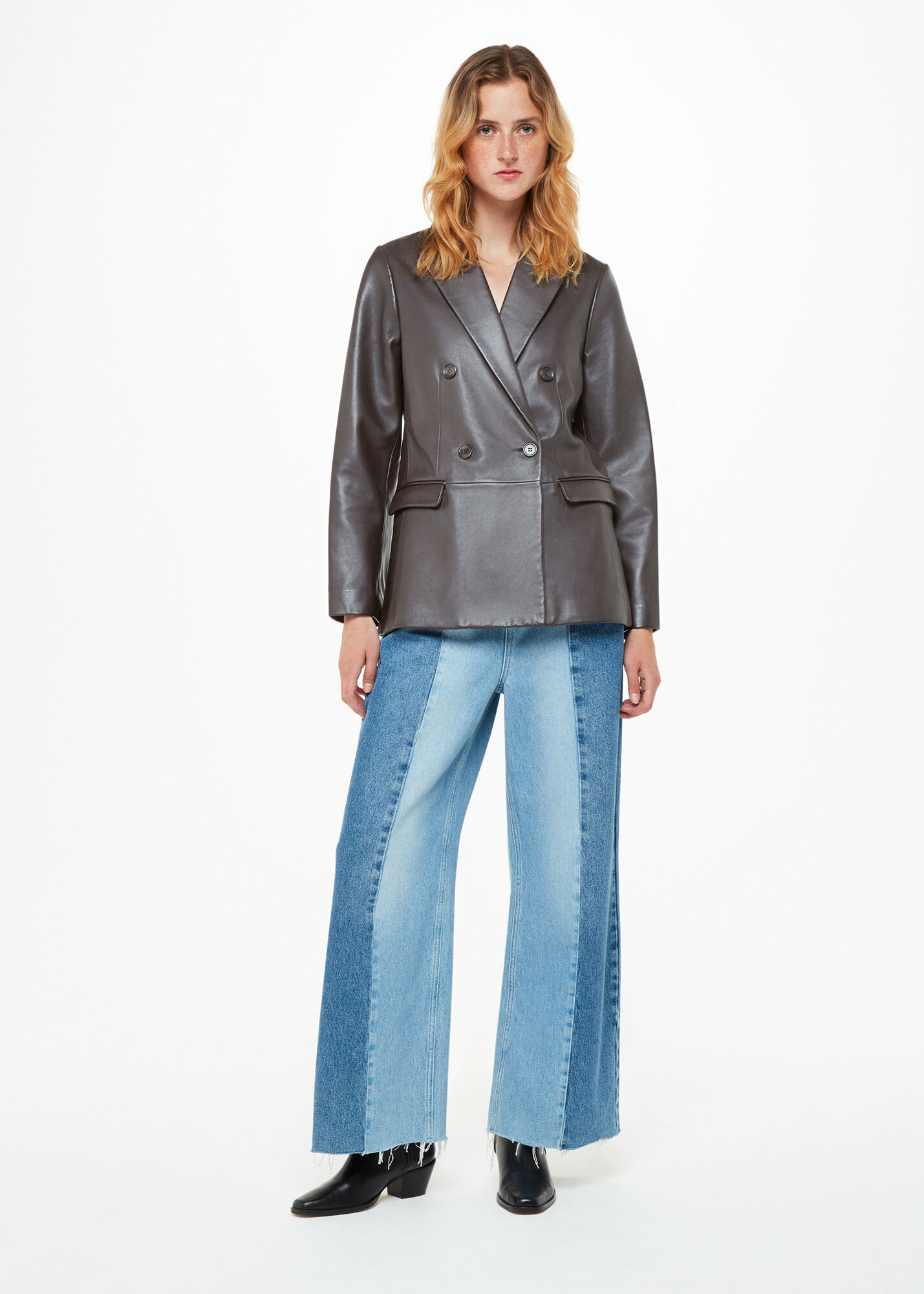 Whistles grey deals leather jacket
