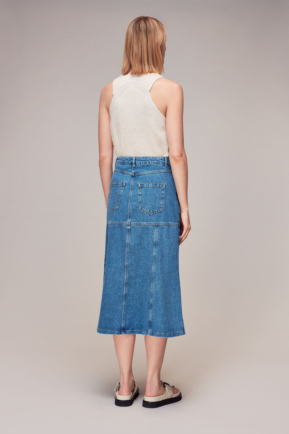 Denim Midi Skirt