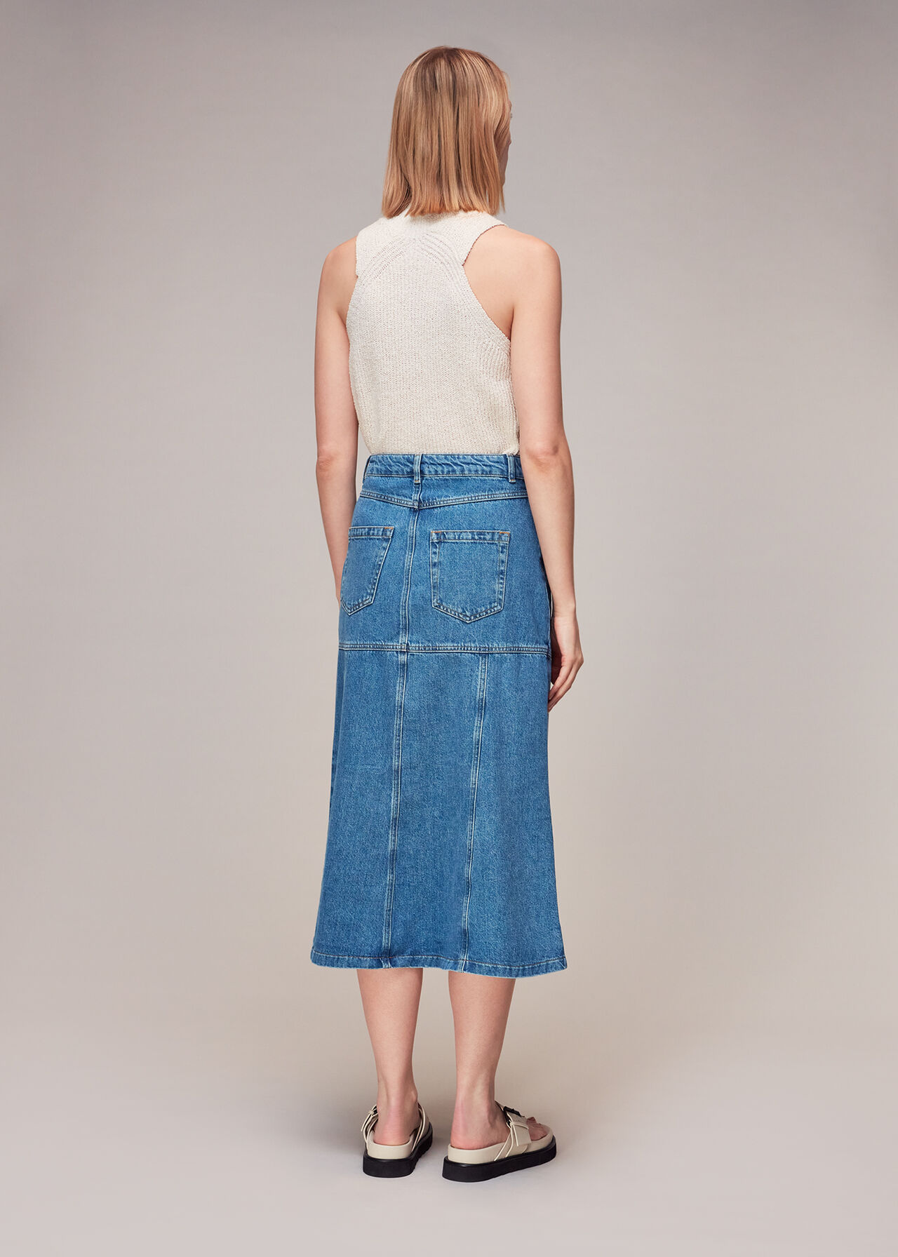Denim Midi Skirt