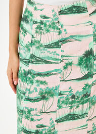 Waving Palms Button Skirt