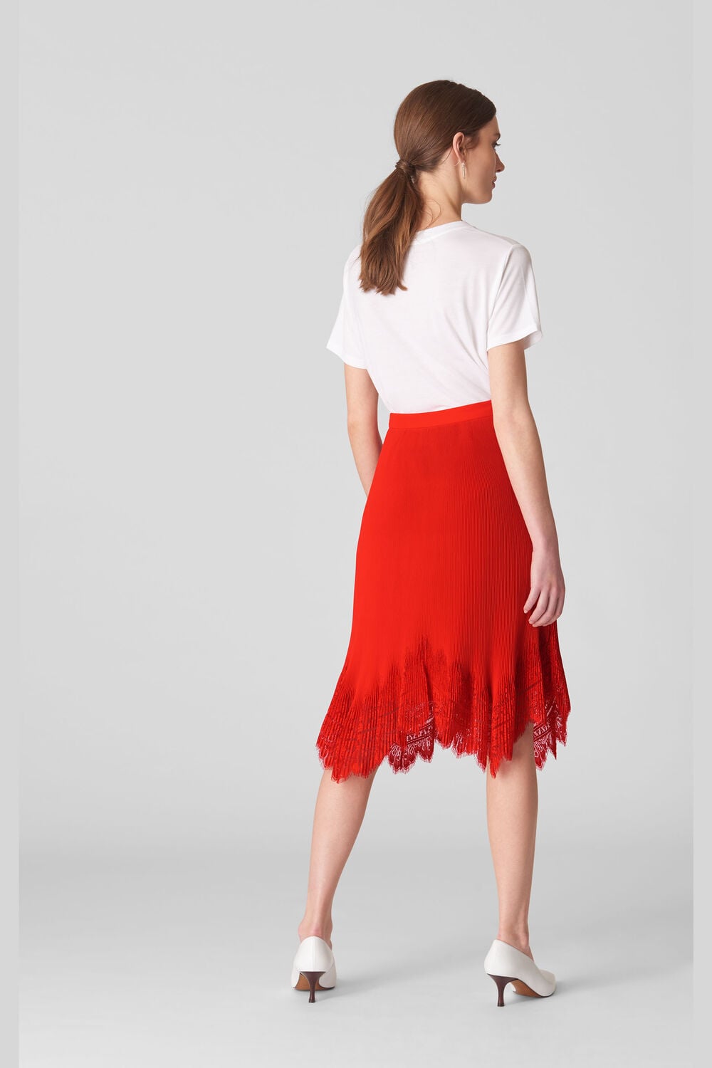 Dahlia Pleated Skirt Flame