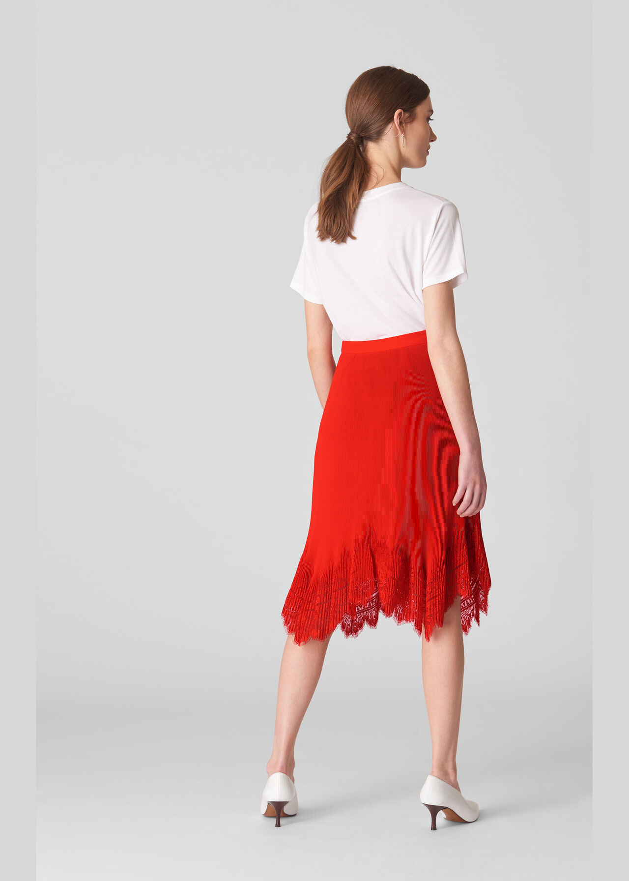 Dahlia Pleated Skirt Flame