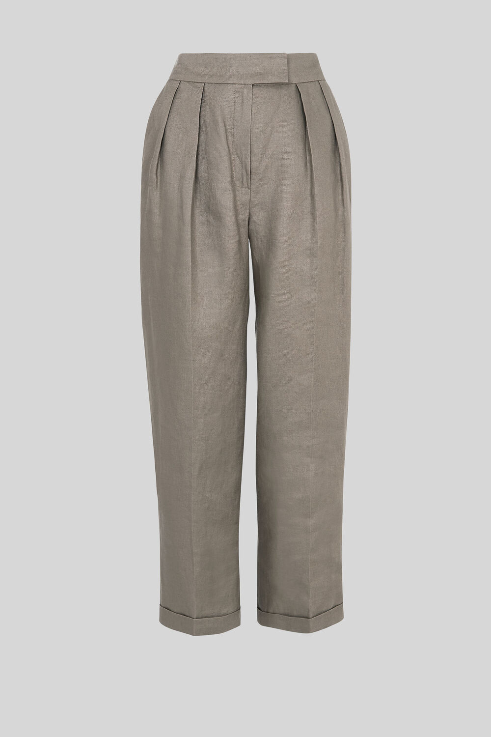 Lydia Linen Pleated Trouser Grey