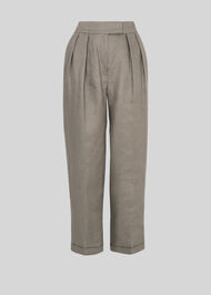 Lydia Linen Pleated Trouser Grey