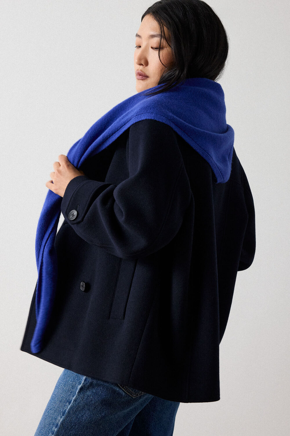 Navy Double Breasted Pea Coat