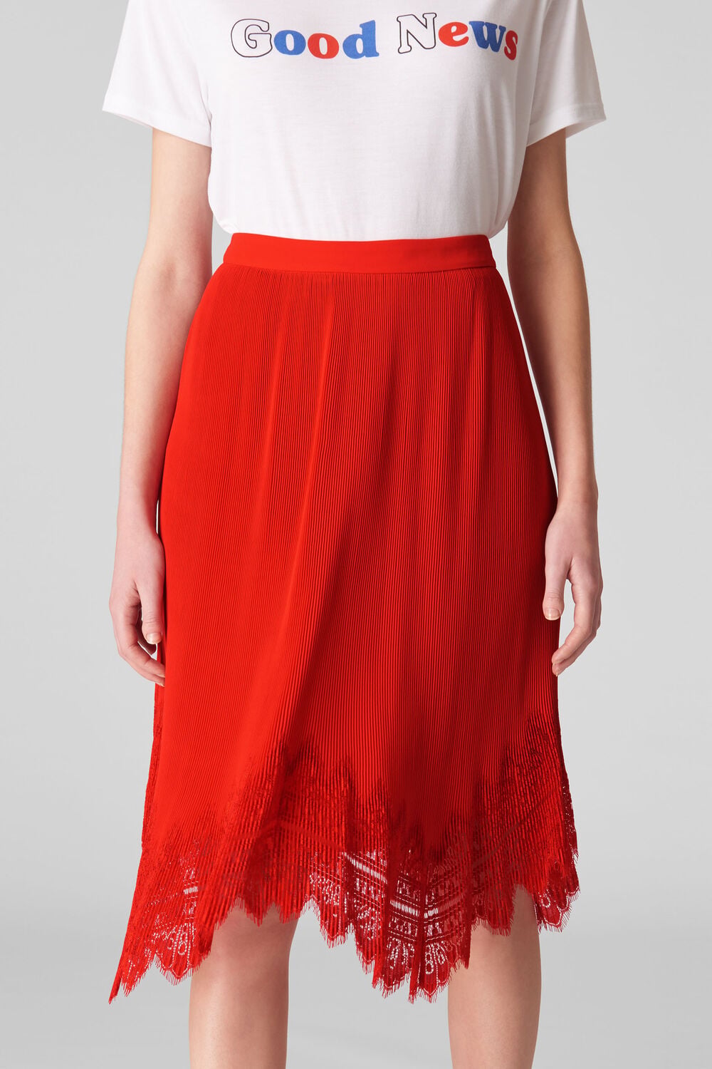 Dahlia Pleated Skirt Flame