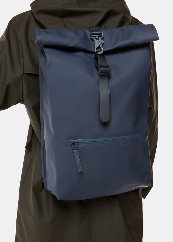 Navy Rains Rolltop Back Pack