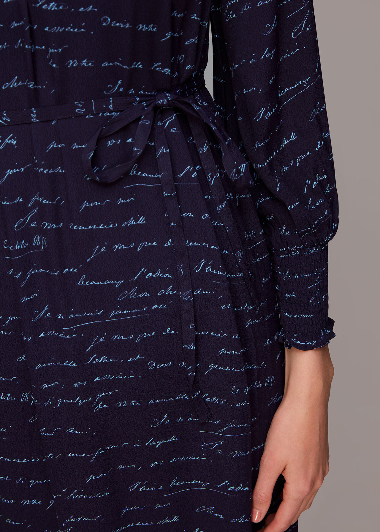 French Handwriting Midi Dress