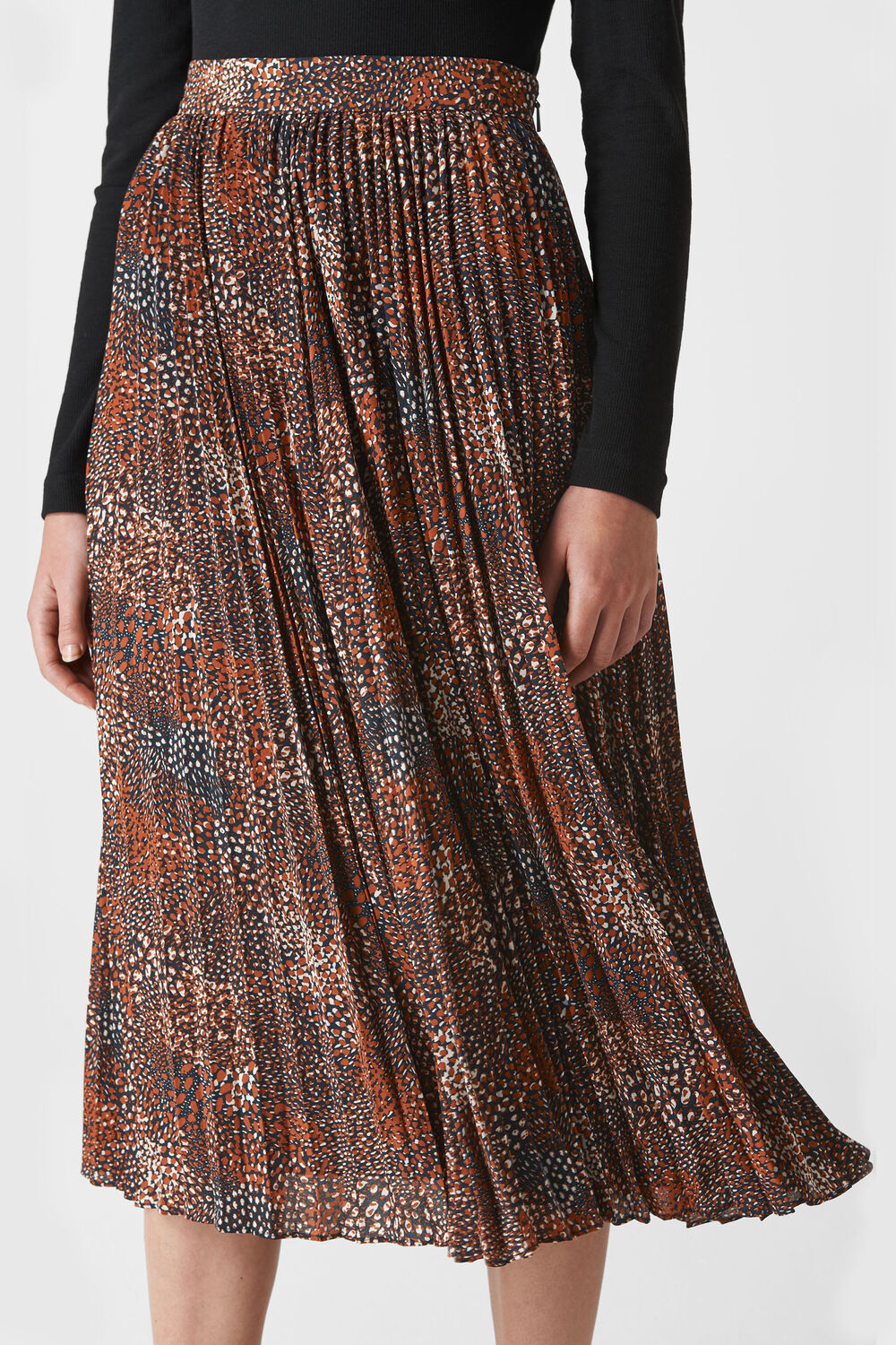 Abstract Animal Longline Skirt Brown/Multi