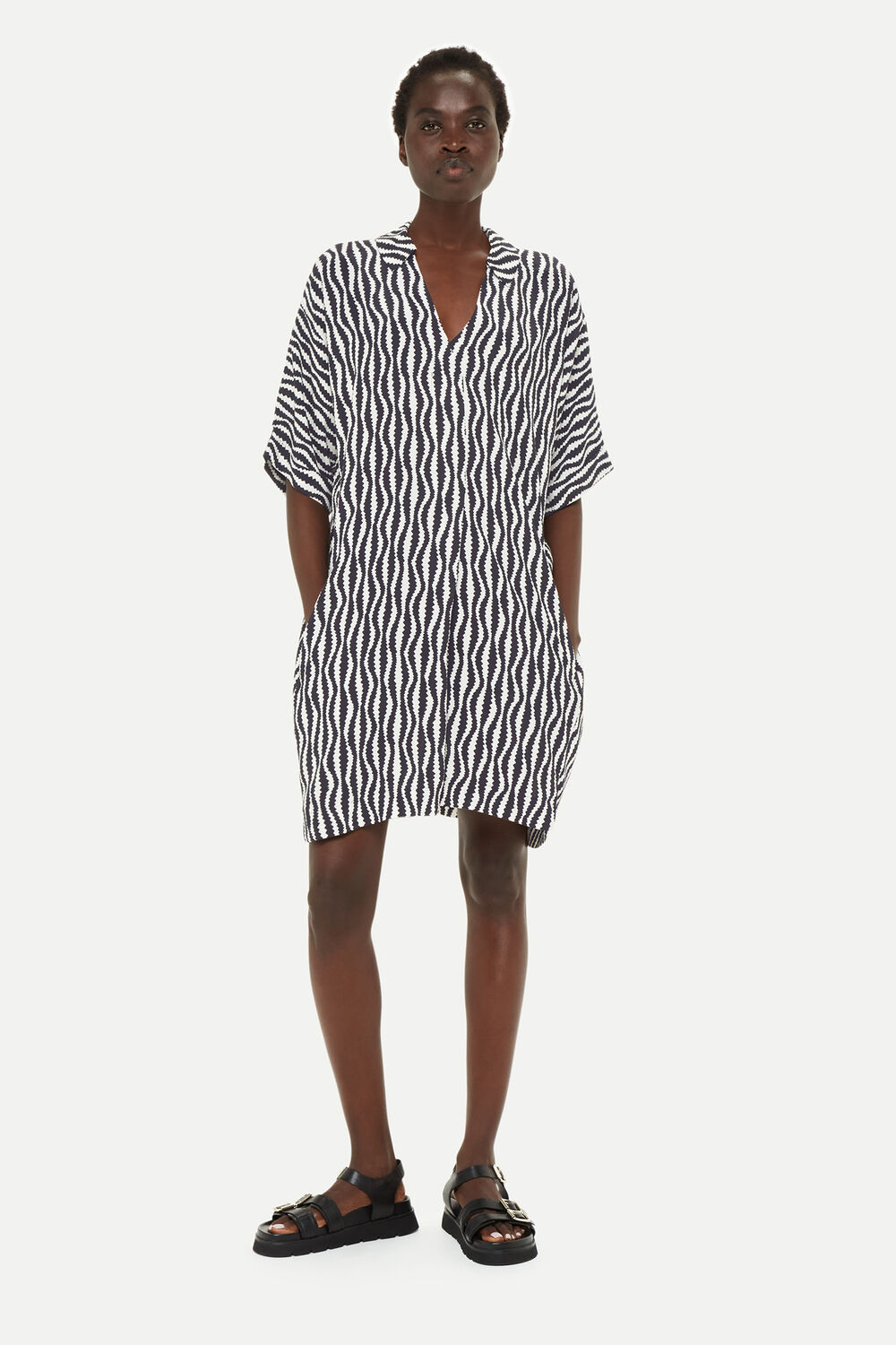 Black Melanie Optical Rope Dress