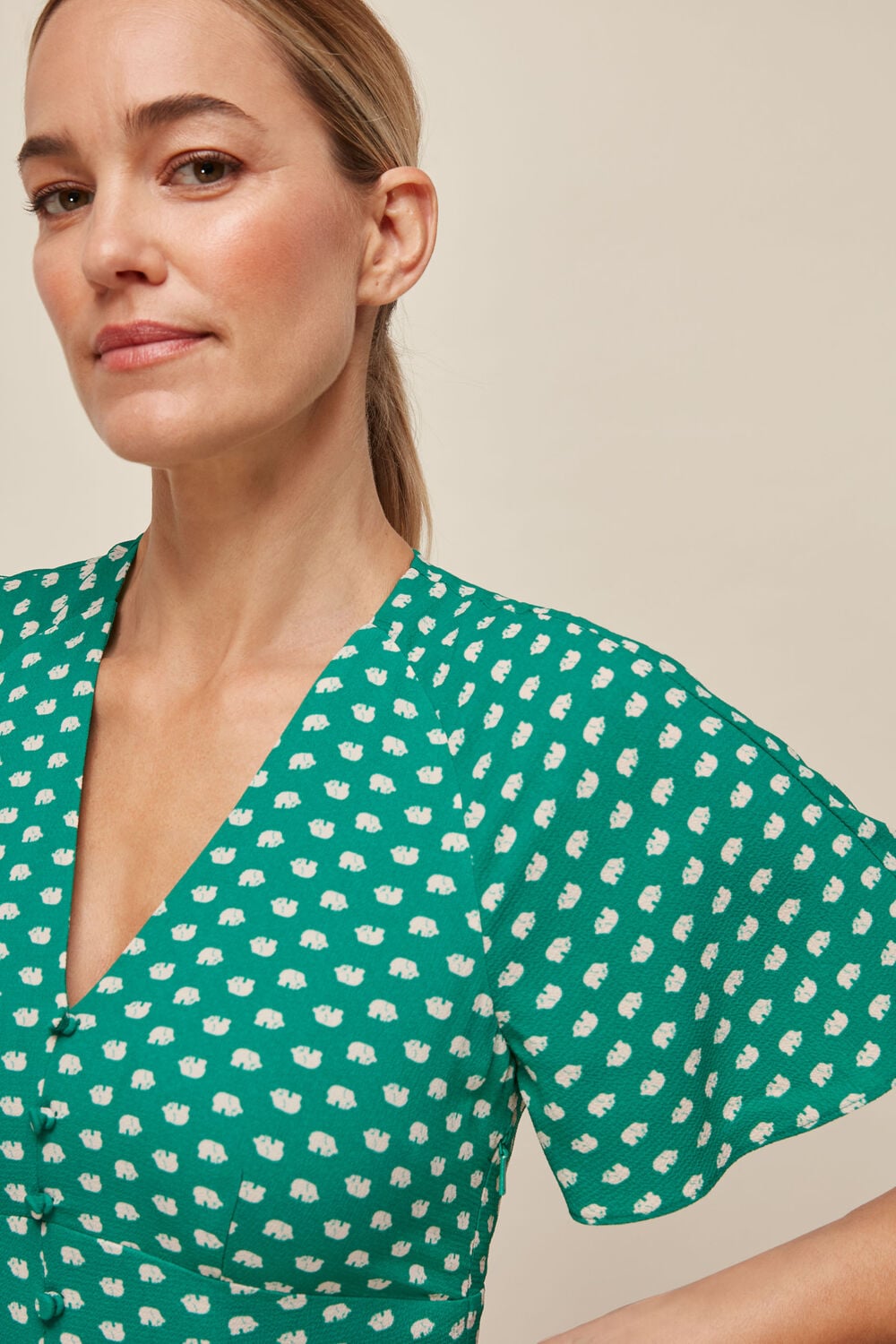 Elephant Print Dress Green/Multi