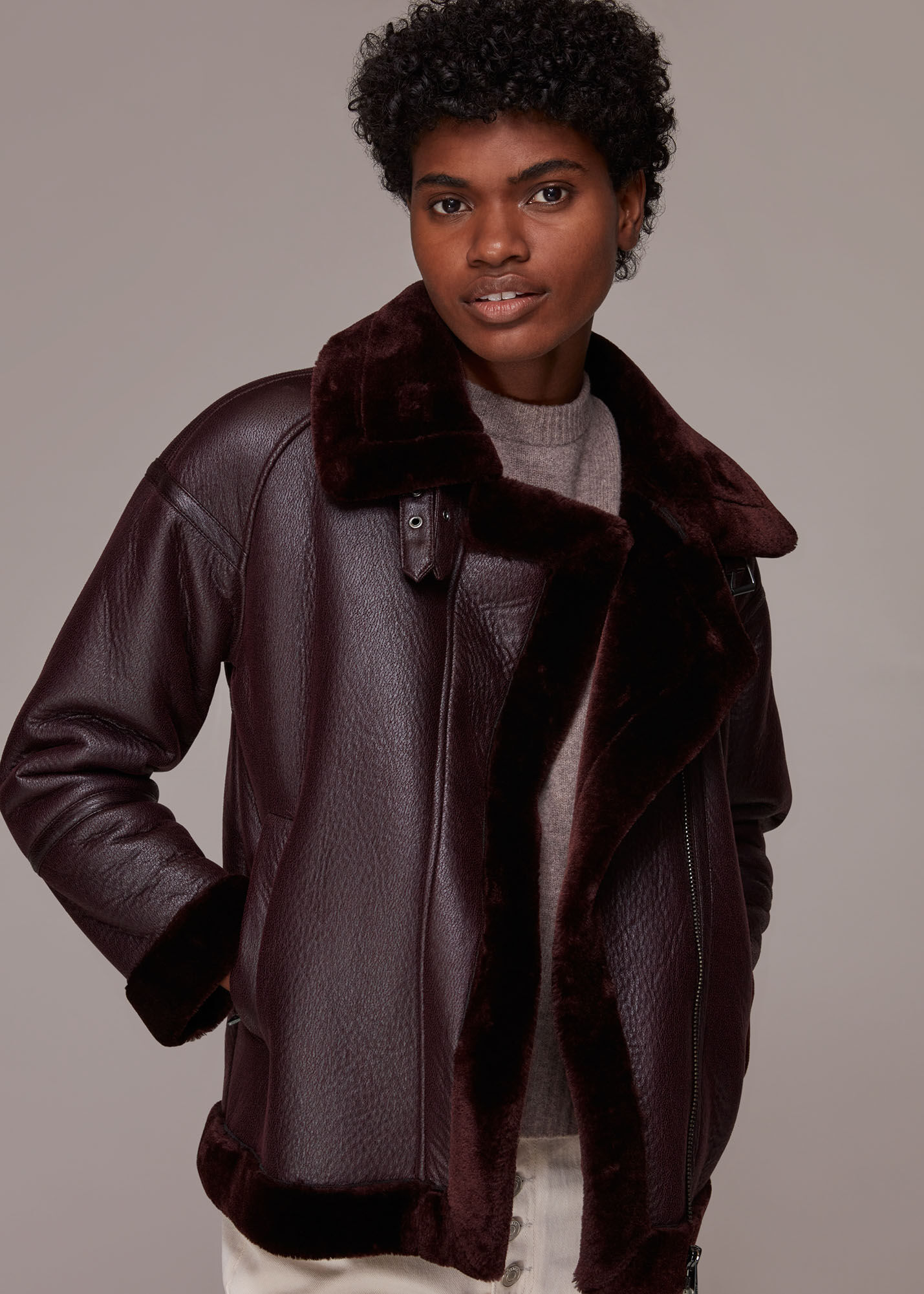 Fur and 2025 leather jacket