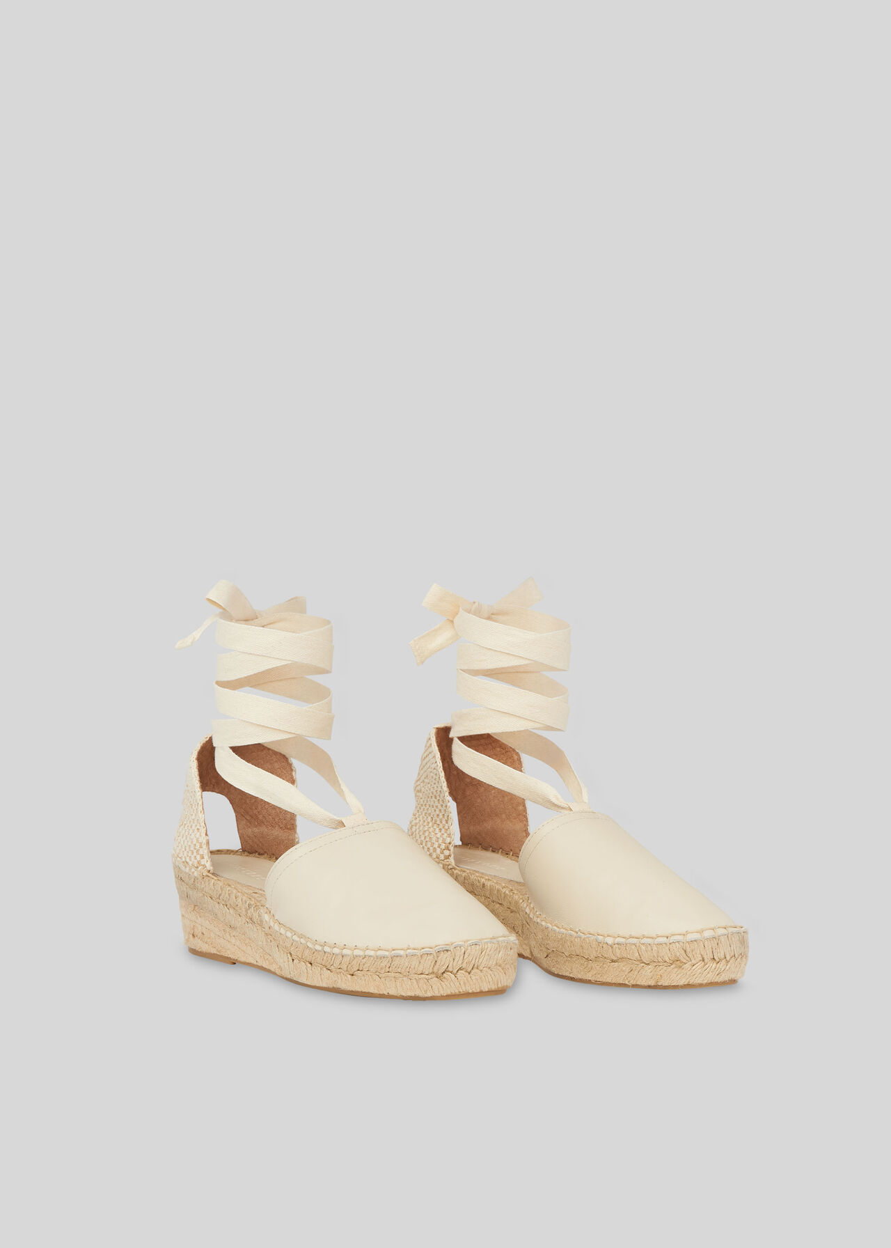 River Espadrille Tie Sandal Cream