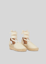 River Espadrille Tie Sandal Cream