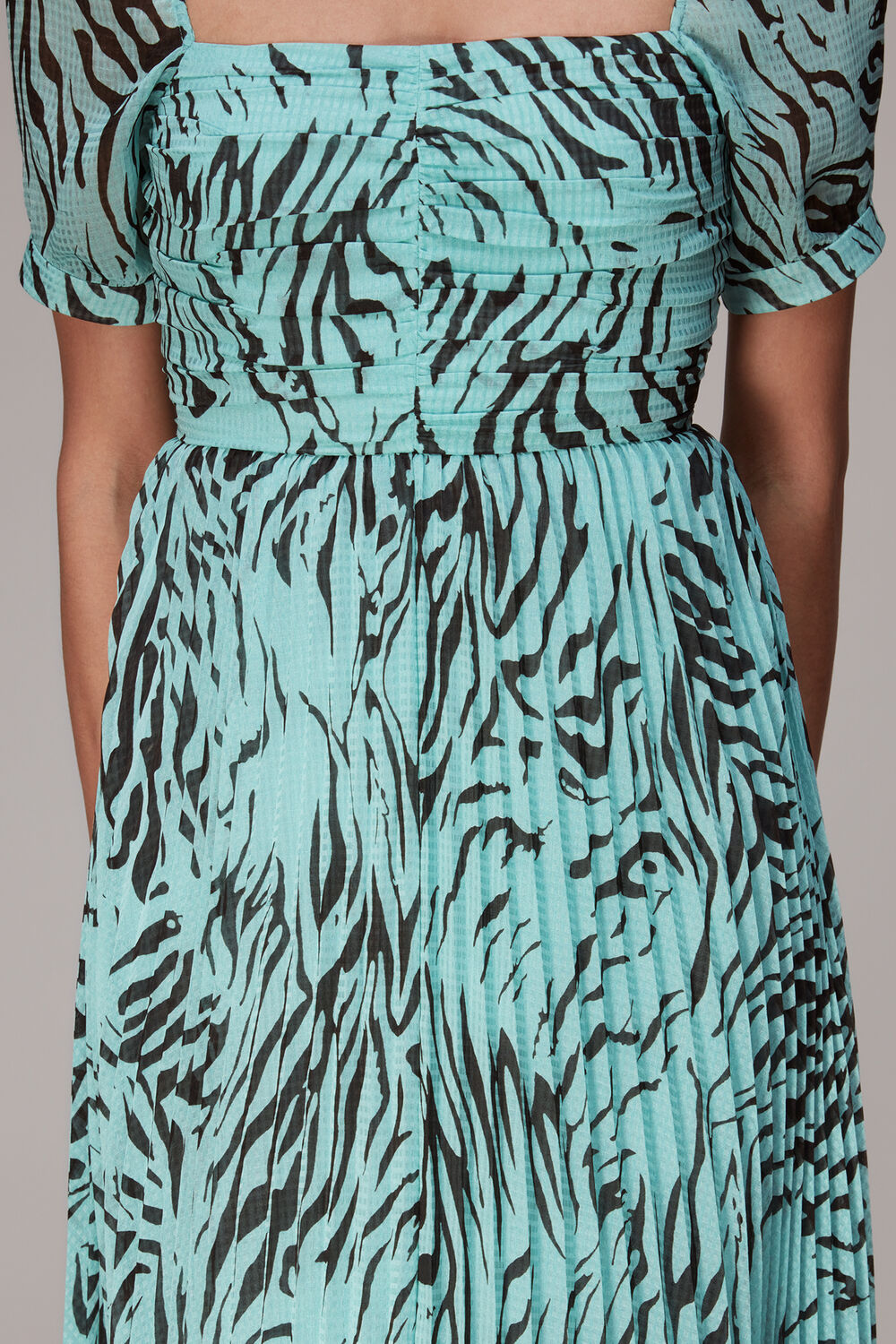 Midnight Tiger Pleated Dress