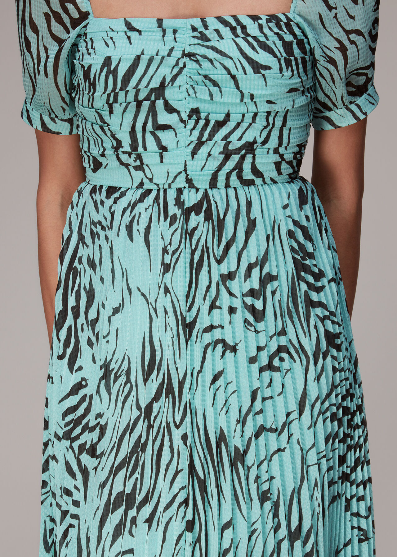 Midnight Tiger Pleated Dress