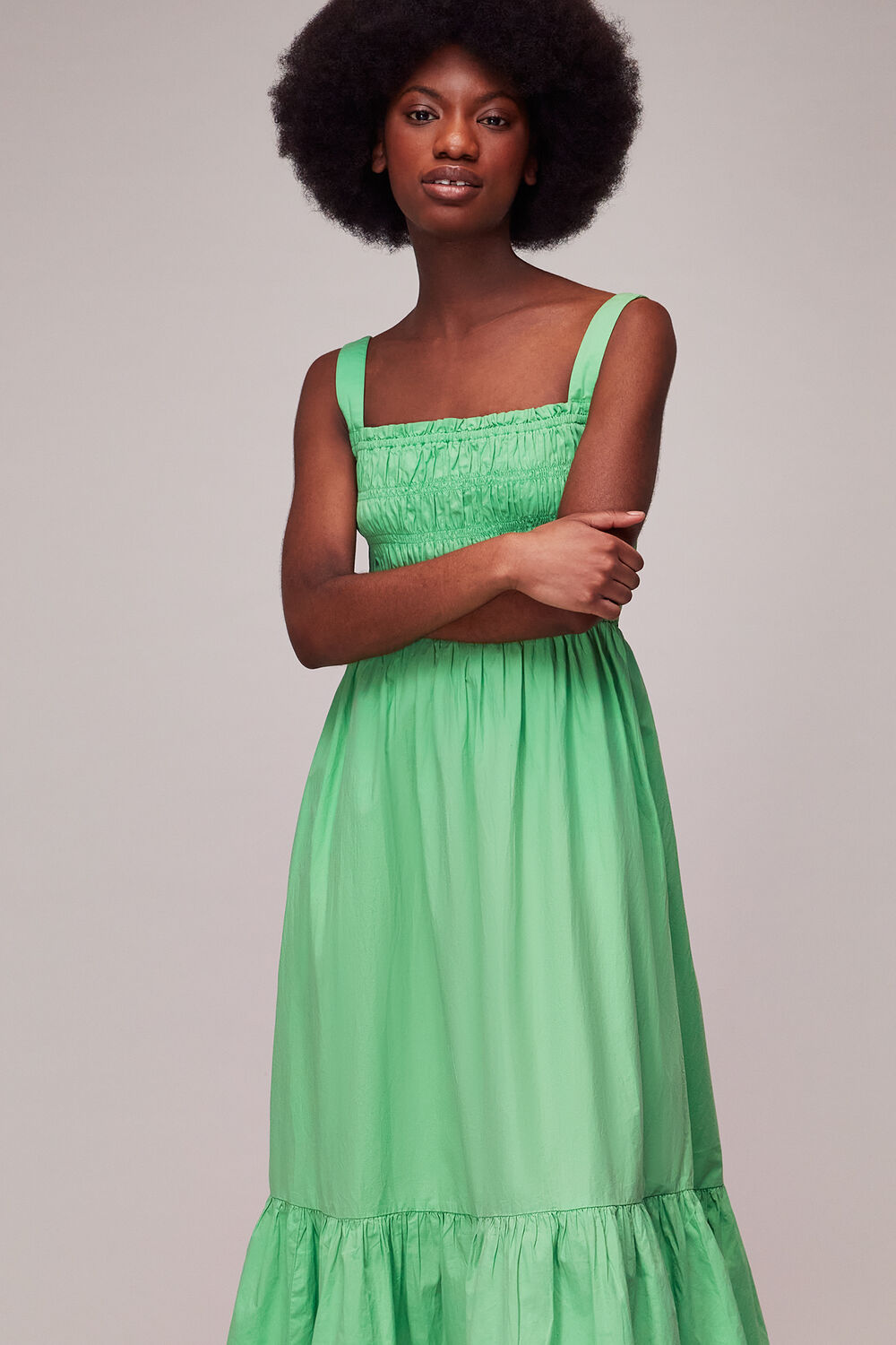 Greta Ruched Poplin Dress