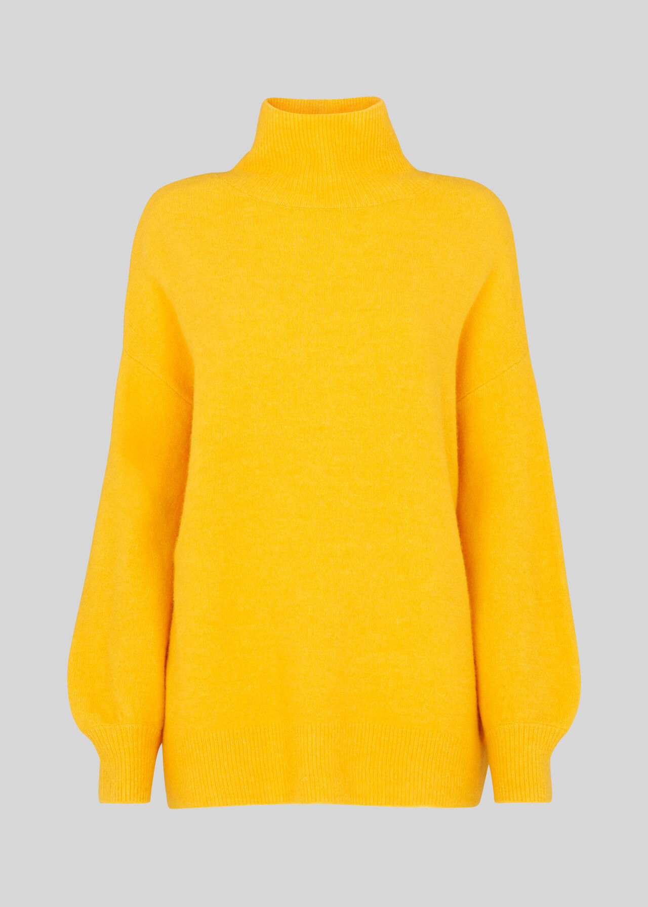 Oversized Funnel Neck Knit Yellow
