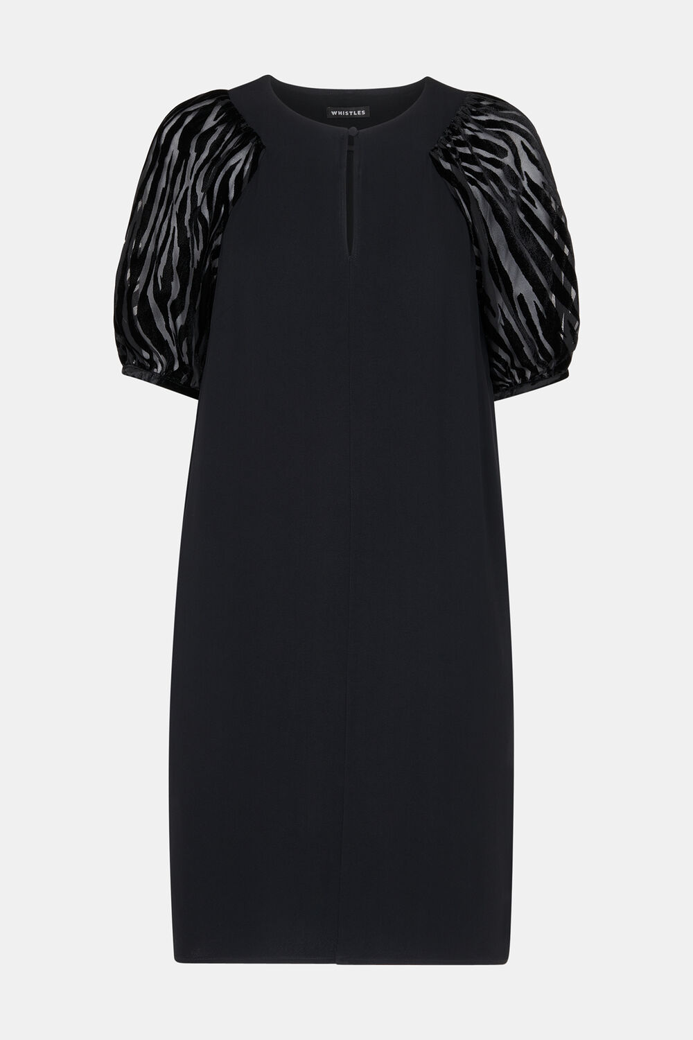Black Lucy Zebra Velvet Sleeve Dress